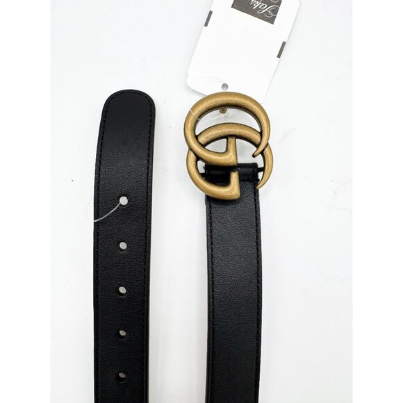 Gucci 55cm Black Leather Double GG Belt Size Small - Picture 6 of 14